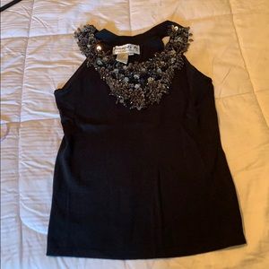 Black beaded tank top size small